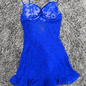 Victoria's Secret Royal Blue Lace Chemise